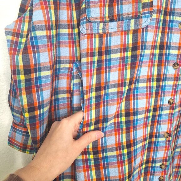 Urban Outfitters Multicolor Shacket Plaid Sz XS Button Down Oversized Bryce - Picture 9 of 15